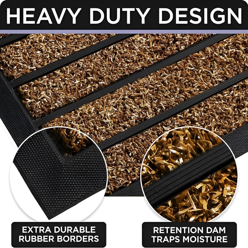 Strive Welcome Mat - Durable Rubber and Grass Fiber, Non-Slip 6