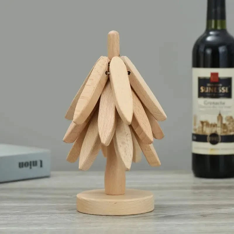 Talon Coaster Set - Tree-Shaped Durable Wood, Heat Resistant 0