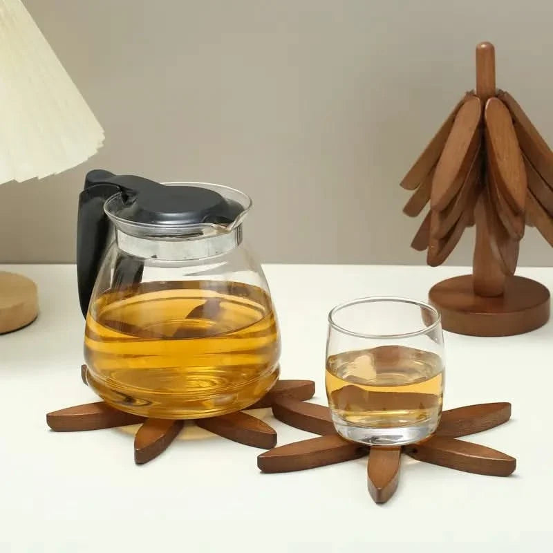 Talon Coaster Set - Tree-Shaped Durable Wood, Heat Resistant 2