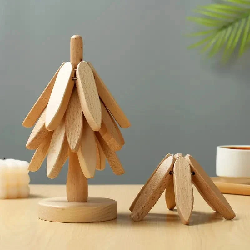 Talon Coaster Set - Tree-Shaped Durable Wood, Heat Resistant 5