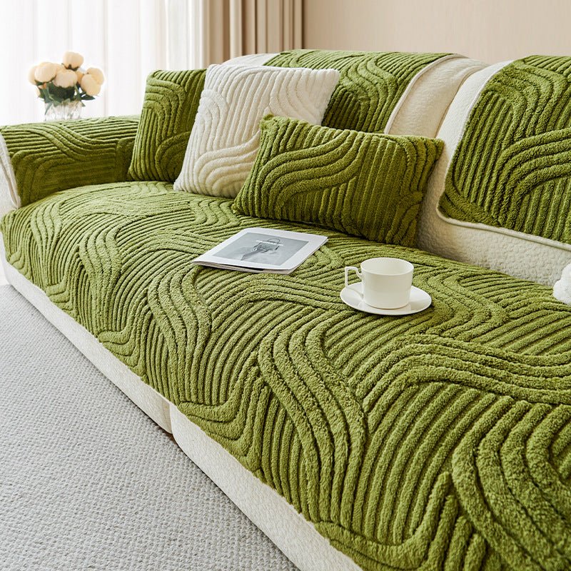 Textured Non-Slip Sofa Throw - Wave Pattern, Multiple Colors, Ideal Throw Blanket for Couch 2