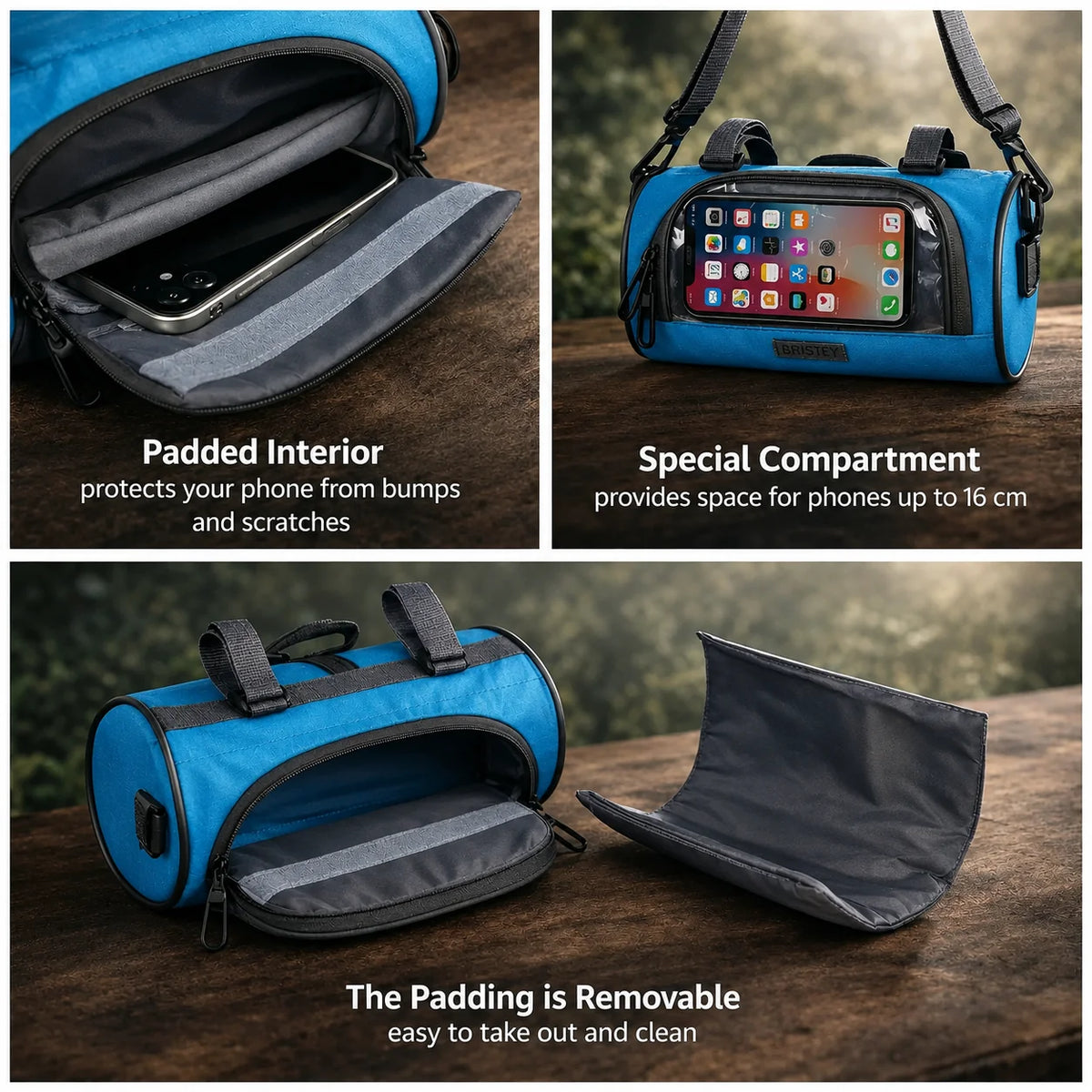 Tourix Handlebar Bag - Nylon with Touchscreen Phone Compartment 2