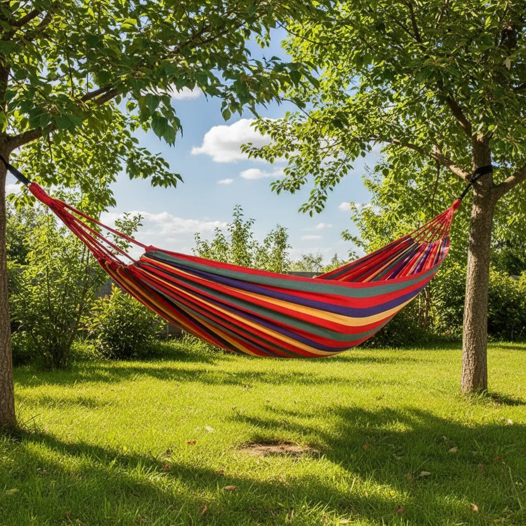 RelaxNest Hammock – Portable Canvas Hanging Chair – Indoor Outdoor Comfort