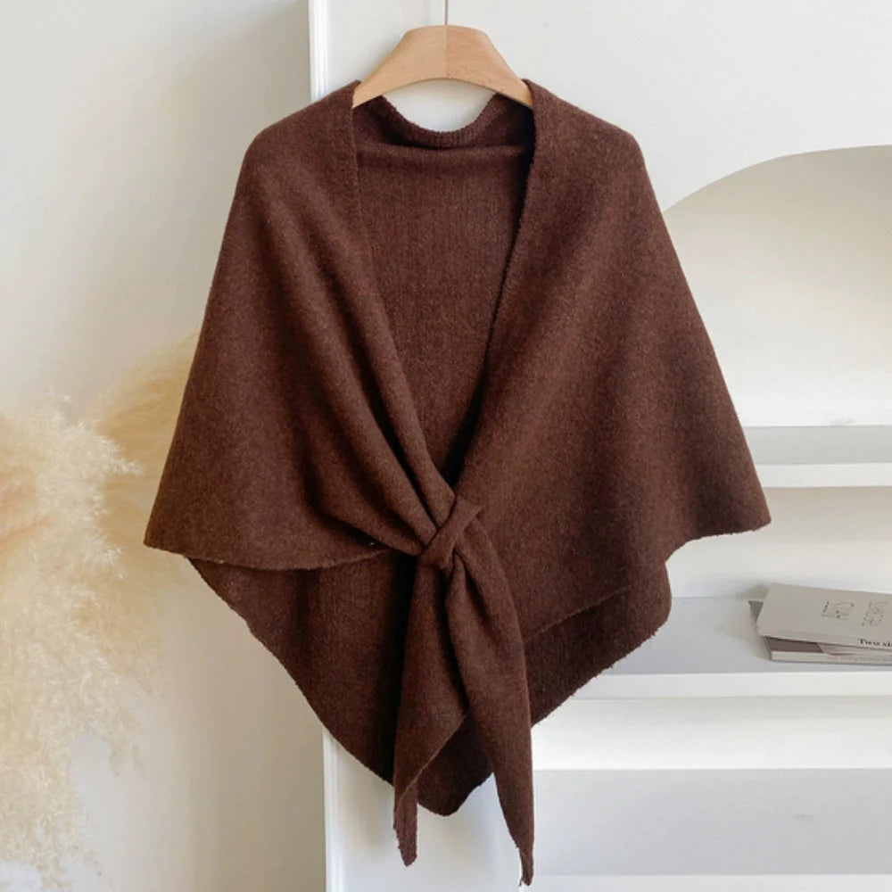 Triluna Shawl Cape - Soft Knitted Microfiber, Lightweight Triangle Design 7