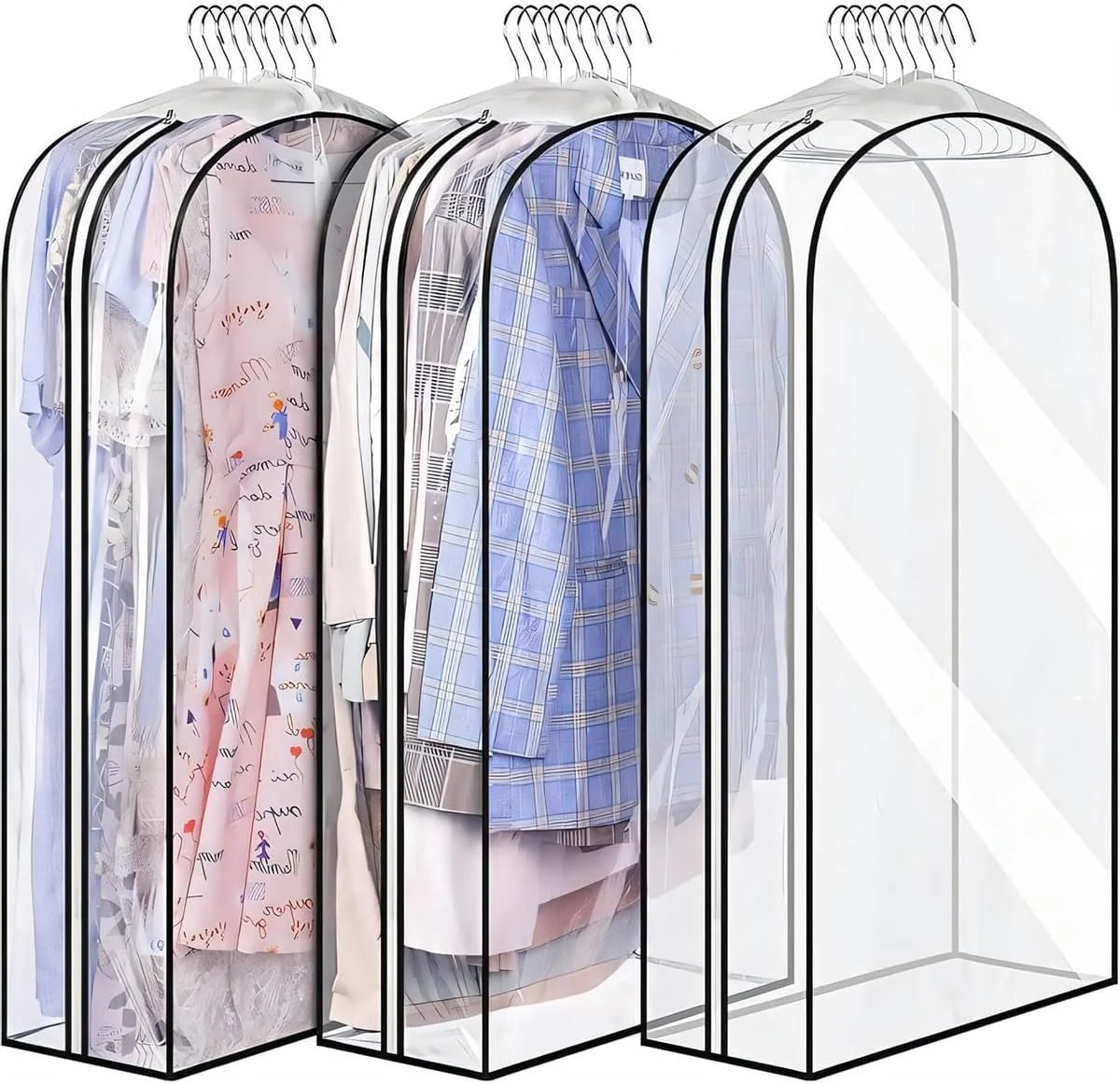 Truvis Suit Covers - Transparent Waterproof PEVA, Side Zipper 6-Pack 0