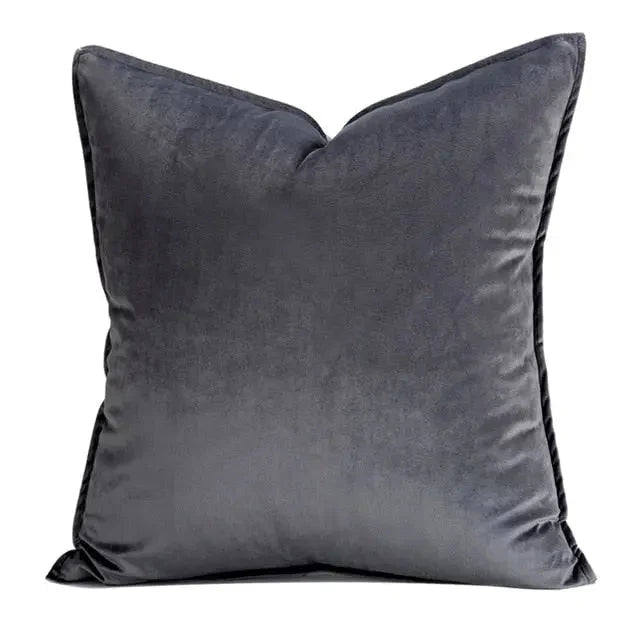 Velvet Cushion Cover with Flannel Edge - Soft Luxe Fabric, European Design, Multiple Sizes for Couch & Sofa 14
