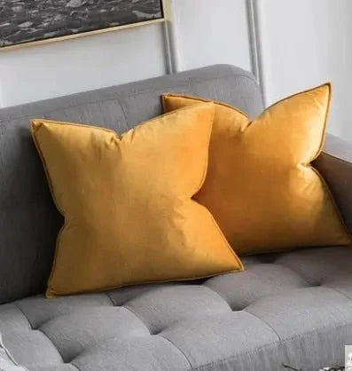 Velvet Cushion Cover with Flannel Edge - Soft Luxe Fabric, European Design, Multiple Sizes for Couch & Sofa 15