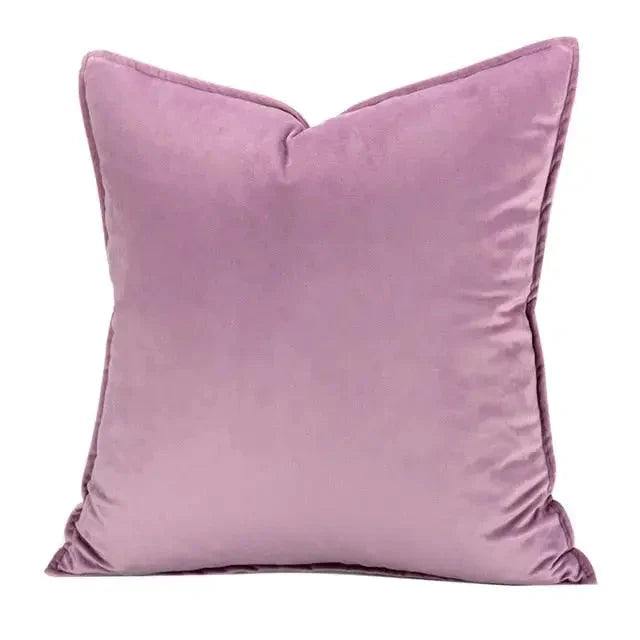 Velvet Cushion Cover with Flannel Edge - Soft Luxe Fabric, European Design, Multiple Sizes for Couch & Sofa 4