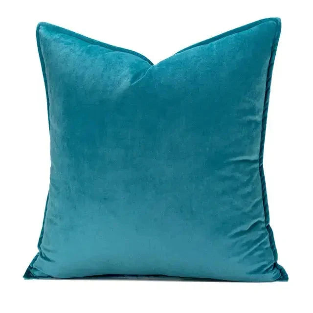 Velvet Cushion Cover with Flannel Edge - Soft Luxe Fabric, European Design, Multiple Sizes for Couch & Sofa 6
