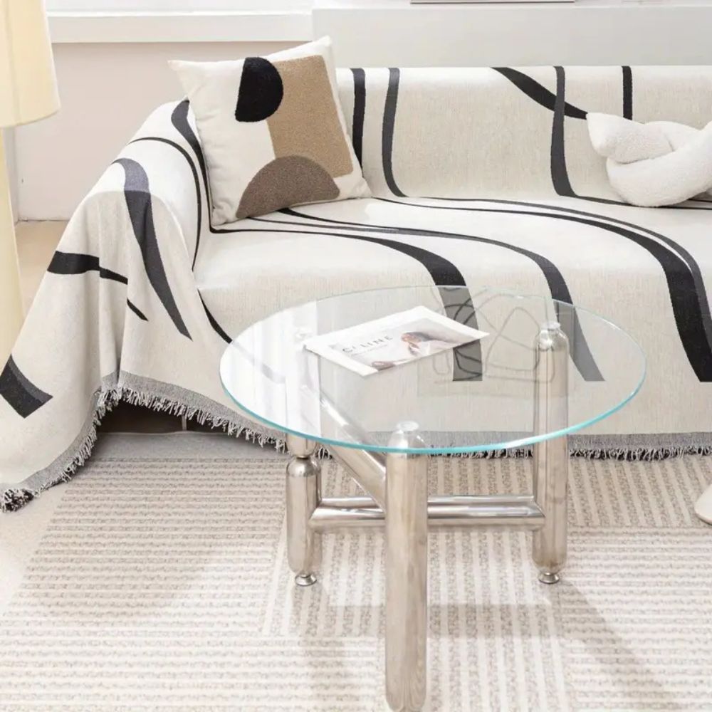 Waver Sofa Cover - Jacquard Chenille, Non-Slip Design 5