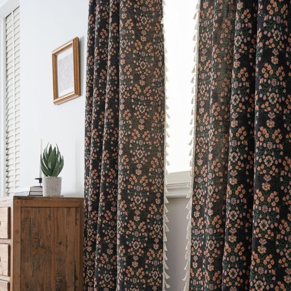 Wilder Curtains for Living Room - Jacquard Fabric with Tassels 2
