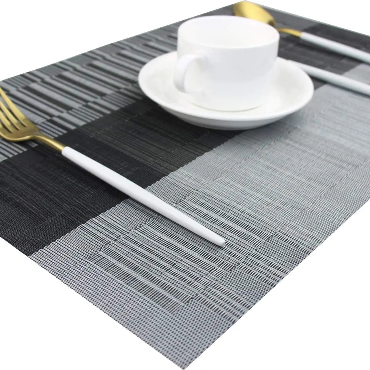 Woven Vinyl Placemats - Washable, Heat Resistant, 30x45 cm, Rectangular, Classic Design 1