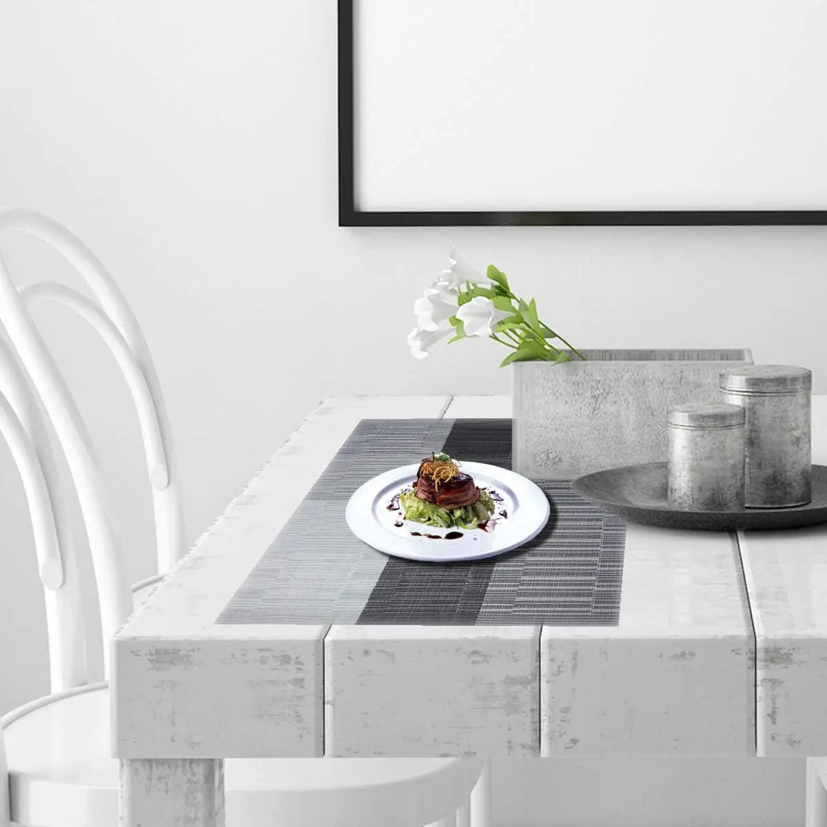 Woven Vinyl Placemats - Washable, Heat Resistant, 30x45 cm, Rectangular, Classic Design 2