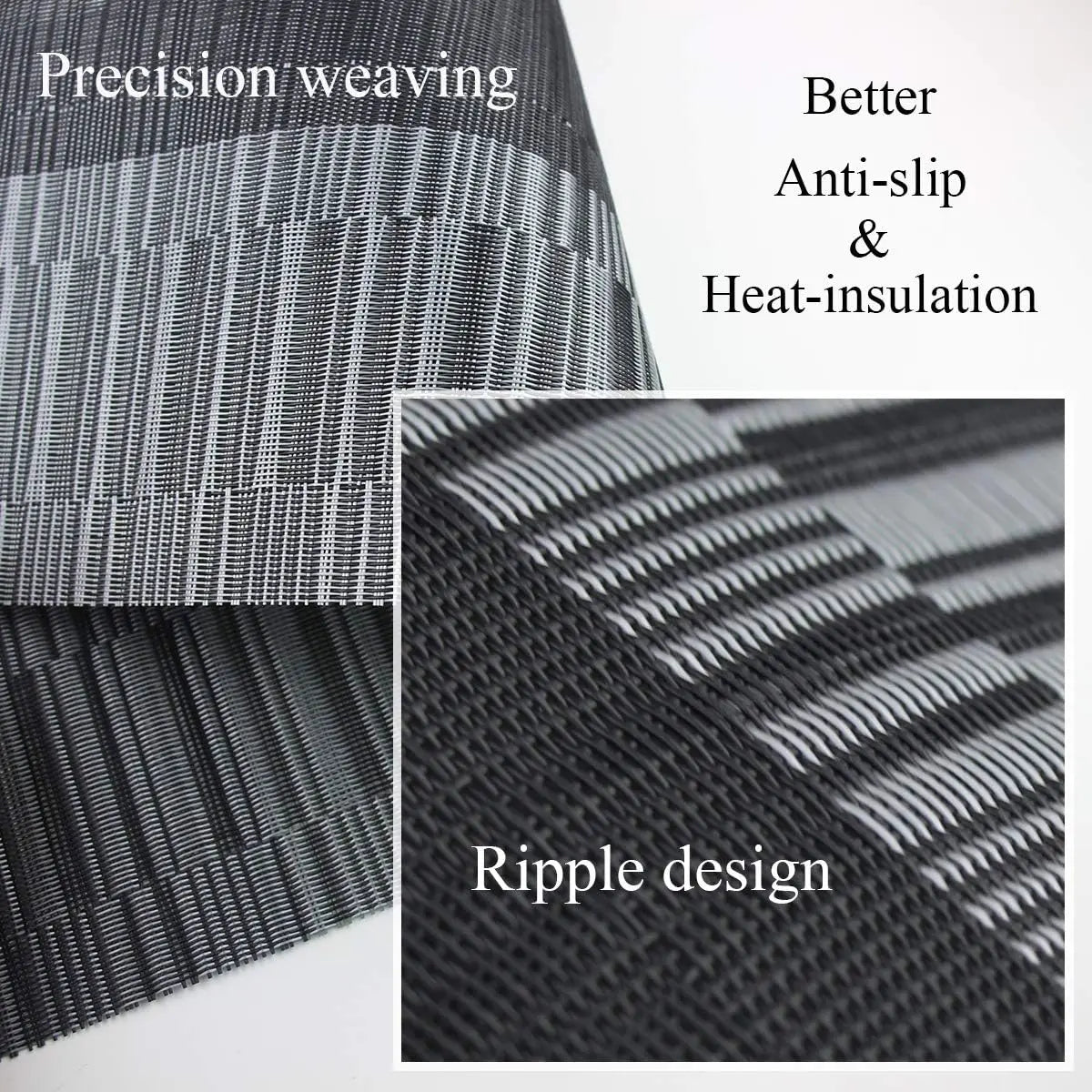 Woven Vinyl Placemats - Washable, Heat Resistant, 30x45 cm, Rectangular, Classic Design 5